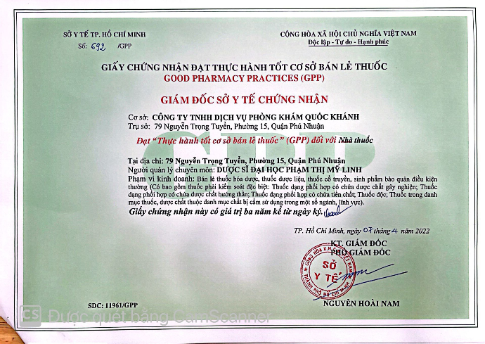 Nhà thuốc Quốc Khánh đạt chuẩn GPP Nhà thuốc Quốc Khánh đạt chuẩn GPP